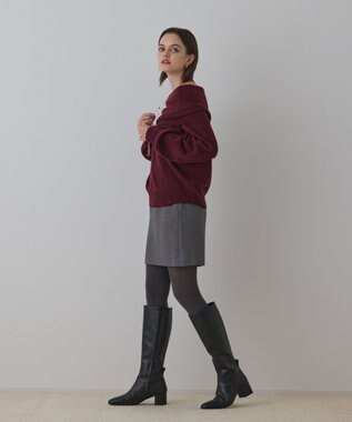 GRACE CONTINENTAL ウールオフショルニットトップ ボルドー