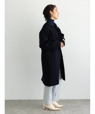 Te chichi ウールメルトンノーカラーロングコート《2025winter catalog item》 ネイビー