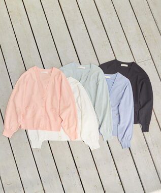 ANY SIS 【洗える】パール調ポイント カーディガン シェルピンク