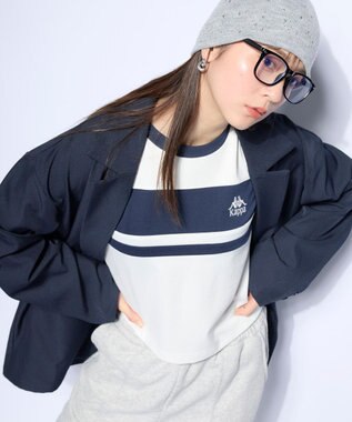 OP／FILA 【Kappa】カラーブロック切替Tシャツ ホワイト