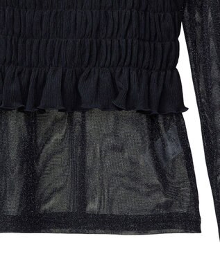 Green Parks ＳＥＴ２点　シャーリングビスチェ＋メッシュインナー Black