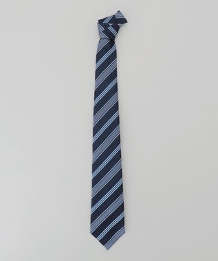 GOTAIRIKU 【日本製】シルク ネクタイ_ストライプ ネイビー系2