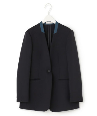 新品タグ付✨定価3.2万 iCB 洗える ノーカラー ジャケット ブラック 洗える】トリプルクロスツイル ノーカラージャケット / ICB