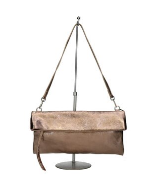 INTER-CHAUSSURES 【ANDREA CARDONE】レザーワイドサコッシュ ブロンズ