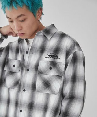 WEGO 【ユニセックス着用ITEM】グラフィックオンブレチェックシャツ（LS） 柄2