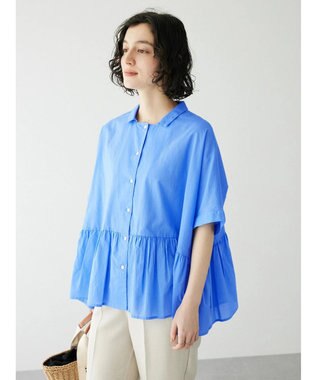 CRAFT STANDARD BOUTIQUE ペプラムブラウス Sax