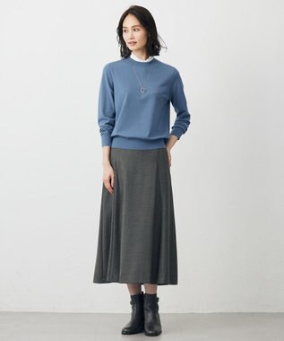 J.PRESS LADIES メタルコンビ ダブルリング ネックレス シルバー系