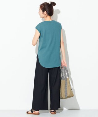 ANY 【抗菌・防臭】プレミアムベーシックノースリーブ Tシャツ ターコイズ