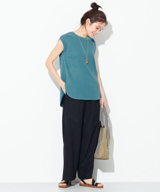 ANY 【抗菌・防臭】プレミアムベーシックノースリーブ Tシャツ ターコイズ