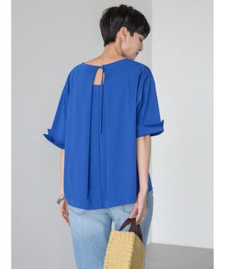 AMERICAN HOLIC 接触冷感バックタック袖折り返しカットプルオーバー Blue