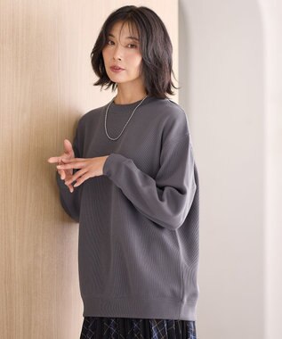 ANY L 【洗濯機可】ダブルフェイスジャージープルオーバー チャコール