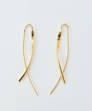  【金属アレルギー対応】ツインカーブアメリカンピアス　ゴールド/ニッケルフリー