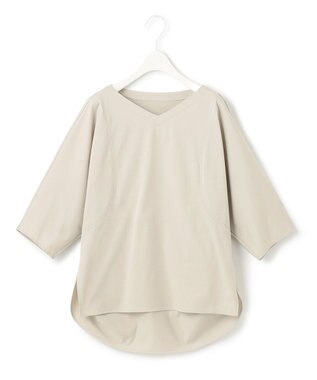 ICB 【洗える】 ブラウスライクジャージー ドルマンスリーブカットソー ライトオリーブ系