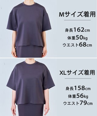 UNFILO 【VERY掲載】BEAUTY FORM JERSEY light サイドZIP プルオーバー チャコール