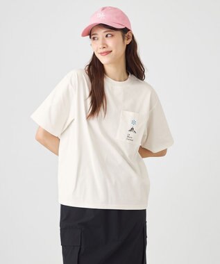 SHARE PARK LADIES 【UVカット・吸水速乾・ストレッチ・軽量 】ロゴポケットTシャツ（S・Mサイズ） ホワイト系