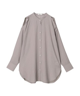 earth music&ecology ショルダースリットシャツ Mocha