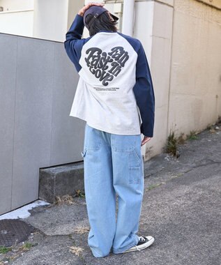 WEGO ラグランハートグラフィックT（LS） アッシュグレー