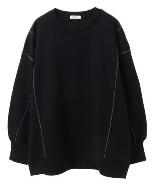 earth music&ecology 配色ルーズチュニック Black