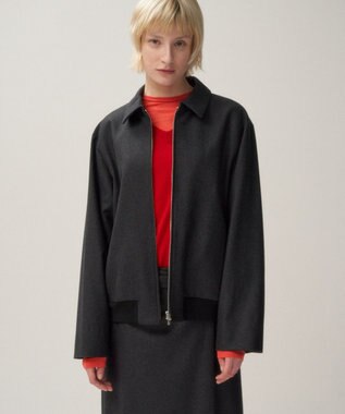 ATON MERINO COLLEGE FLANNEL | フライトジャケット - UNISEX CHARCOAL GRAY