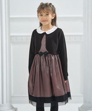 組曲 KIDS 【150-160㎝】レーシー ボレロ ブラック系