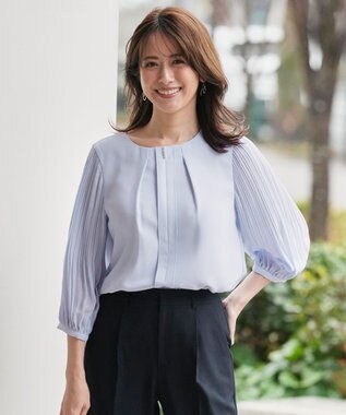  プリーツスリーブ ブラウス