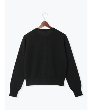 Te chichi メタルスクエア釦クルーネックカーディガン ブラック