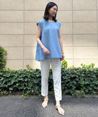 UNFILO 【撥水/ストレッチ/軽量】マジカル機能 ブラウス サックスブルー系