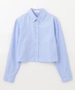 NAVE 【Nave　洗える】クロップド シャツ ボタンダウン・スカイブルー系9