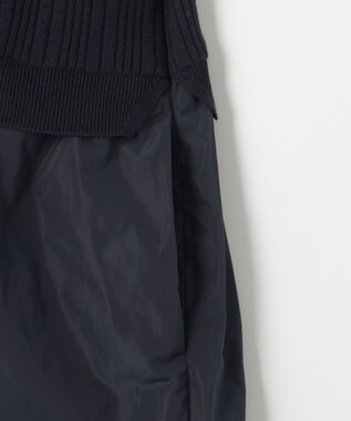 J.PRESS LADIES 【WEB限定・洗える】ニット コンビ ワンピース ネイビー系