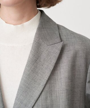 ATON WOOL LINEN SHARKSKIN | ダブルブレステッドジャケット GRAY