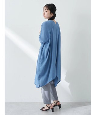 earth music&ecology レーヨンビッグシャツチュニック Sax