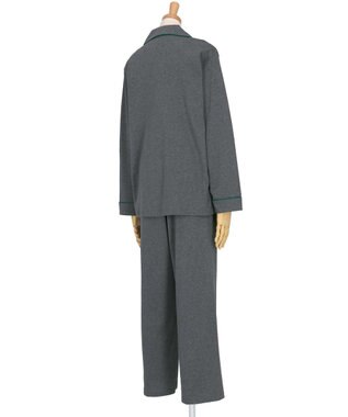 une nana cool 【綿100%】60/1 シルケットスムース 長袖開襟 MADE WITH LIBERTY FABRIC ダークグレー