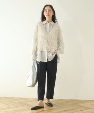 Green Parks 脇シャーリングシャツ Stripe Ivory