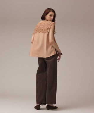 GRACE CONTINENTAL パターンレースカラーブラウス ピンク