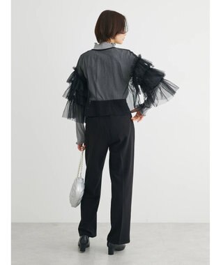 Green Parks ・ＥＬＥＮＣＡＲＥ　ＤＵＥ　２ｗａｙチュールブラウス Black