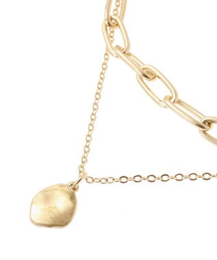 AMERICAN HOLIC 2連ドロップトップネックレス Gold