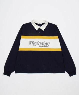 WEGO 【ユニセックス着用ITEM】ステッチロゴラガーシャツ ネイビー