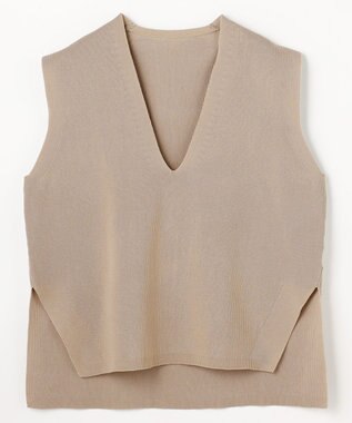 ANY Vネックニットベスト ベージュ