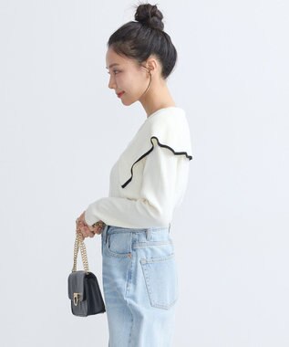 earth music&ecology ビックカラーオフショルニットプルオーバー Ivory