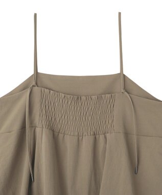 YECCA VECCA ドライタッチペプラムサロペット Dark Beige