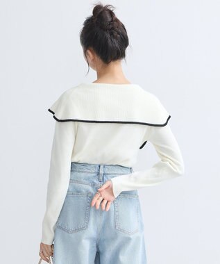 earth music&ecology ビックカラーオフショルニットプルオーバー Ivory