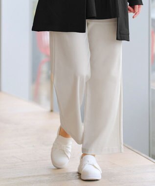 Tiaclasse 日本製エアシルキーワイドパンツ オフベージュ