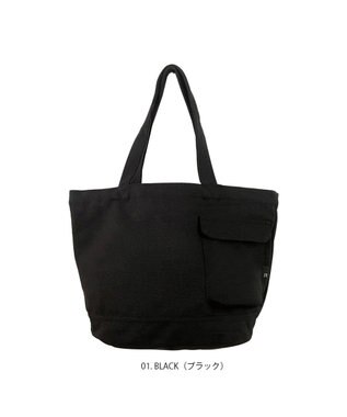 ROOTOTE 3066【A4サイズ収納】SN.ミディアム.リサイクルコットン-B 01：ブラック