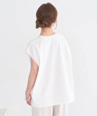 earth music&ecology 【綿100％】フレンチスリーブプリントＴシャツ Off White