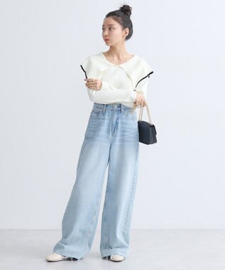 earth music&ecology ビックカラーオフショルニットプルオーバー Ivory