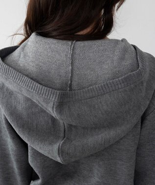 WEGO グラフィックジャガードニットZIPパーカー グレー