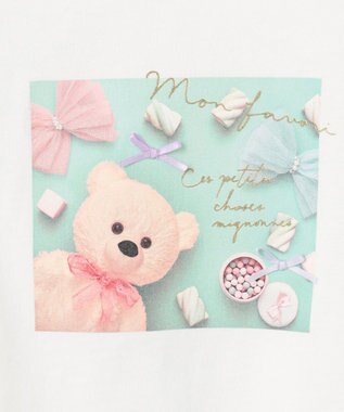 ANY KIDS フォトプリント 長袖 Ｔシャツ エクリュ×クマミント