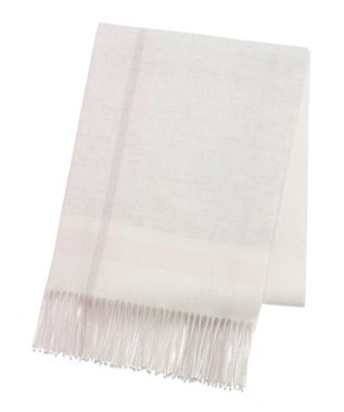 MOONBAT FURLA ウール混 超大判ラメ入りブロックチェックストールマフラー／幅70cm