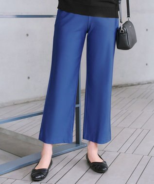 Tiaclasse 日本製エアシルキーワイドパンツ ブルー