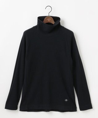 JOSEPH ABBOUD MOUNTAIN 【日本製/ソフト】ソフトウォームワッフル タートルネック Tシャツ ブラック系